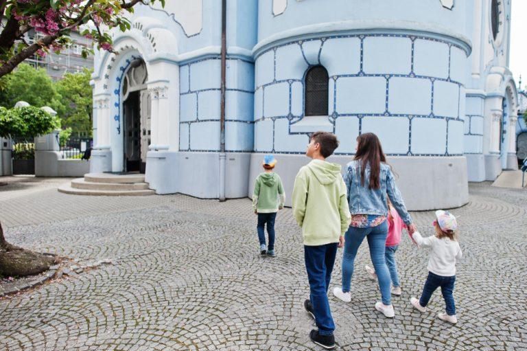 blue church at bratislava slovakia
